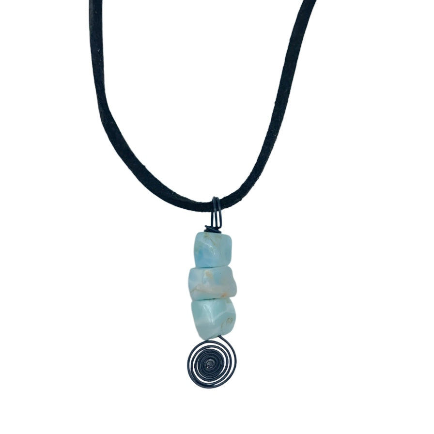 Necklace - Larimar "Spiral of Water"
